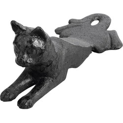 Esschert deurstopper liggende kat - 0.5 kg - gietijzer - zwart - 16 x 8 x 7 cm - Deurstoppers