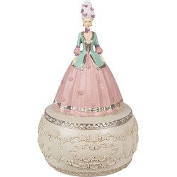 Clayre & Eef Muziekdoos Vrouw Roze Polyresin