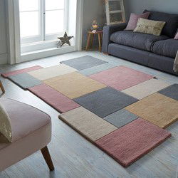 Abstract vloerkleed - Stracto Collage - Organische Vorm Modern - Roze / Beige - 120 X 180 CM