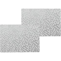 6x stuks stevige luxe Tafel placemats Stones zilver 30 x 43 cm - Placemats