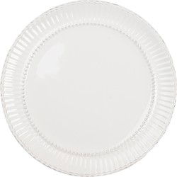 Clayre & Eef Dinerbord  Ø 27 cm Wit Dolomiet Rond Bord