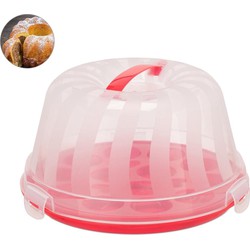 Relaxdays relaxdays taartdoos voor tulband - tulband bewaardoos - rond - taartbox - cakedoos rood