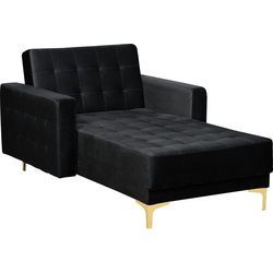 ABERDEEN - Chaise longue - Zwart - Fluweel