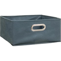 Opbergmand/kastmand 14 liter grijsblauw linnen 31 x 31 x 15 cm - Opbergmanden