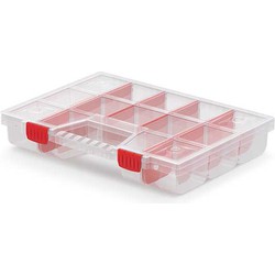 Kistenberg Sorteerbox/vakjes koffer - 12 vaks - kunststof - 39 x 29 cm - Opbergbox