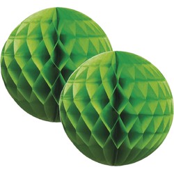 Kerstboomversiering 4x groene kerstballen van papier 10 cm - Kerstbal