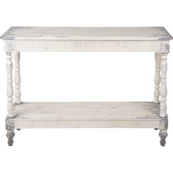 Clayre & Eef Sidetable 110x35x78 cm Wit Hout