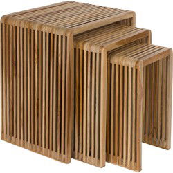 Housecraft Living Djia Bijzettafel Teak Hout - Set van 3