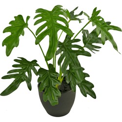 Kunst Philodendron 39 cm in sierpot zwart