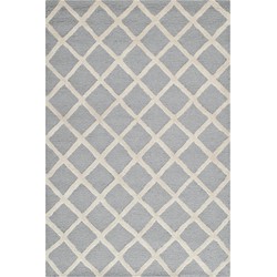 Safavieh Diamond Indoor Hand Tufted Area Rug, Cambridge Collection, CAM135, in Silver & Ivory, 122 X 183 cm
