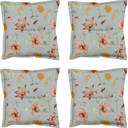 Madison -  Zitkussen Florina orange - Ca. 50x50 cm - Set van 4