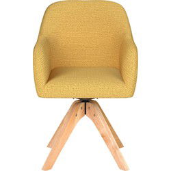 Housecraft Living Otis Eetkamerstoel Draaibaar Hout Okergeel