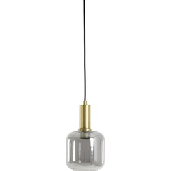 Light&living Hanglamp Ø21x37 cm LEKAR antiek brons+smoke glas