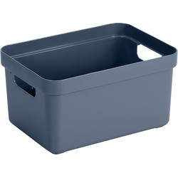 Donkerblauwe opbergboxen/opbergmanden 5 liter kunststof - Opbergbox