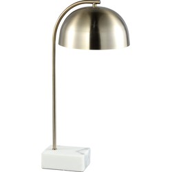 PTMD Jayson bronskleurige tafellamp met marmeren voet laag - 24x23x54
