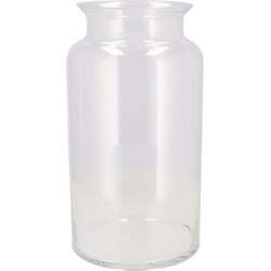 DK Design Bloemenvaas melkbus fles model Milky - transparant glas - D19 x H25 cm - Vazen