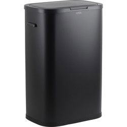 Luzzo® New Jersey Push Prullenbak 55 liter  met Drukknop - mat Zwart