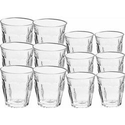 Drinkglazen/waterglazen transparant Picardie set 160/310 ml 12-delig - Drinkglazen