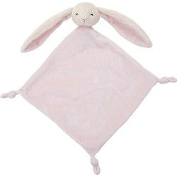 Nature Planet pluche knuffeldoekje/tuttel Konijn - roze - 40 x 40 cm - Knuffeldoek