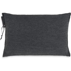 Knit Factory Joly Sierkussen - Antraciet - 60x40 cm - Inclusief kussenvulling