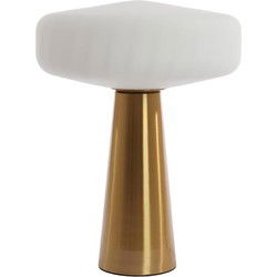 Light & Living - tafellamp - Pleat - goud wit - glas - kleurglas-lamp - E27 - 1882226