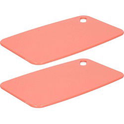 Excellent Houseware Snijplank - 2x - rood - Kunststof - 24 x 15 cm - Snijplanken