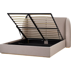 MONESTIER - Tweepersoonsbed - Taupe - 160 x 200 cm - Polyester