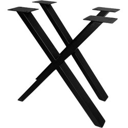 Tafelpoten - X-Model - gepoedercoat zwart metaal - ijzer