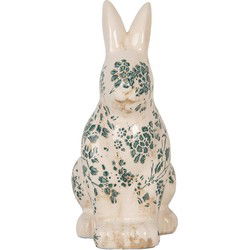 Clayre & Eef Decoratie Beeld Konijn Beige Keramiek