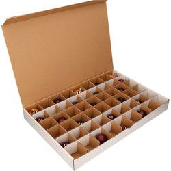 Kerstversiering opbergen doos met deksel voor 6 cm Kerstballen - Kerstballen opbergboxen