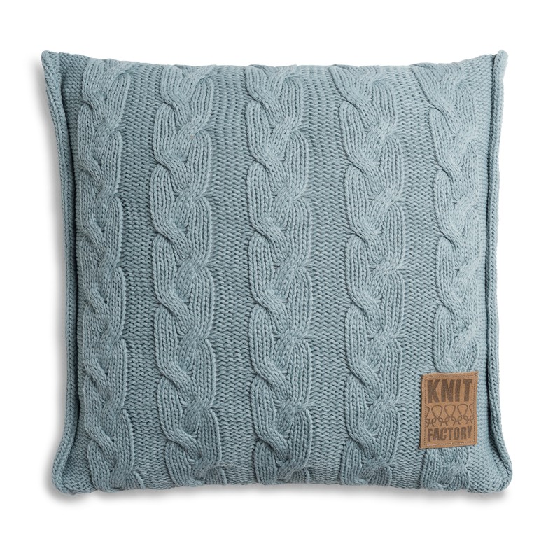 Knit Factory Sasha Sierkussen - Stone Green - 50x50 cm - Inclusief kussenvulling - 