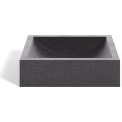 Kave Home - Delina opzetwastafel in zwart terrazzo 40 x 45 cm