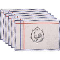 Clayre & Eef Placemats Set van 6  48x33 cm Beige Katoen Haan Tafelmat