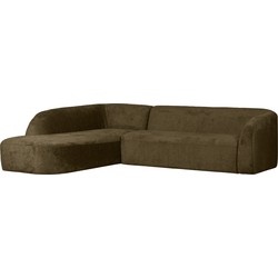 BePureHome Sloping Hoekbank Links - Velvet - Bonsai - 77x274x225/87