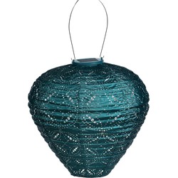 Solar lampion ball mand 30 cm zeeblauw - Lumiz