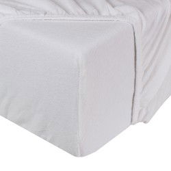 DoubleDry Molton Hoeslaken - Matrasbeschermer 180x200 cm - Badstof Stretch - Katoen - Rondom Elastiek - Wit