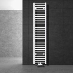 Badkamer radiator middenaansluiting 300x1800 mm wit recht met wandaansluitset LuxeBath
