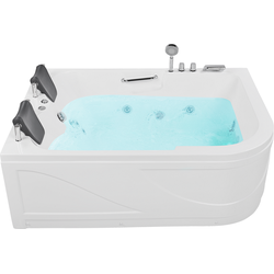 BAYAMO - Hoekbad whirlpool - Wit - Rechterzijde - 170 x 119 cm - Acryl
