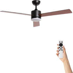 Plafondventilator Emil met verlichting - Ø132cm - 6 snelheden - Afstandsbediening - Zwart
