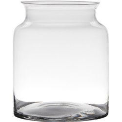 Hakbijl Glass stijlvolle bloemenvaas - glas - transparant - 23 x 19 cm - Vazen
