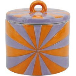 Deco Jar - Swirl - Dolomite - Orange/Lilac - 11x11x11,5cm