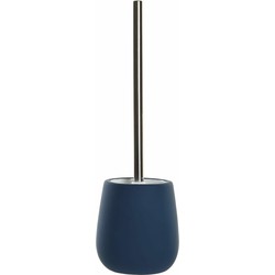 Items Toiletborstel met houder - keramiek - nachtblauw - 39 cm - Toiletborstels