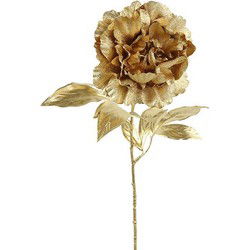 Countryfield kunsttak Pioenroos - metallic goud - H65 cm - polyester - Kunstbloemen