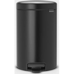NewIcon Pedaalemmer, 12 liter, kunststof binnenemmer - Matt Black
