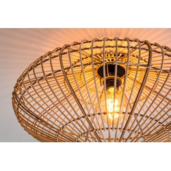 Licht hout rotan plafondlamp 56 cm E27 naturel