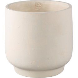 PTMD Bloempot Aline - 30x30x30 cm - Cement - Creme