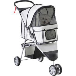 4goodz Luxe Hondenkar Hondenbuggy met Verstelbare Stuurhoogte - Grijs