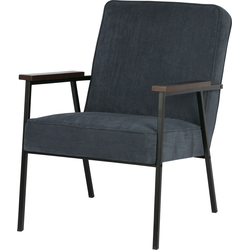 WOOOD Sally Fauteuil - Polyester - Blauw - 87x65x82