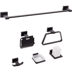 Beliani RIOHACHA - Badkamer hardware set-Zwart-Aluminium