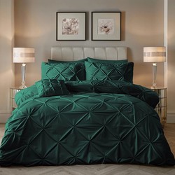 Sleeptime Pintuck Velvet Dekbedovertrek Groen-1-persoons (140 x 200/220 cm)